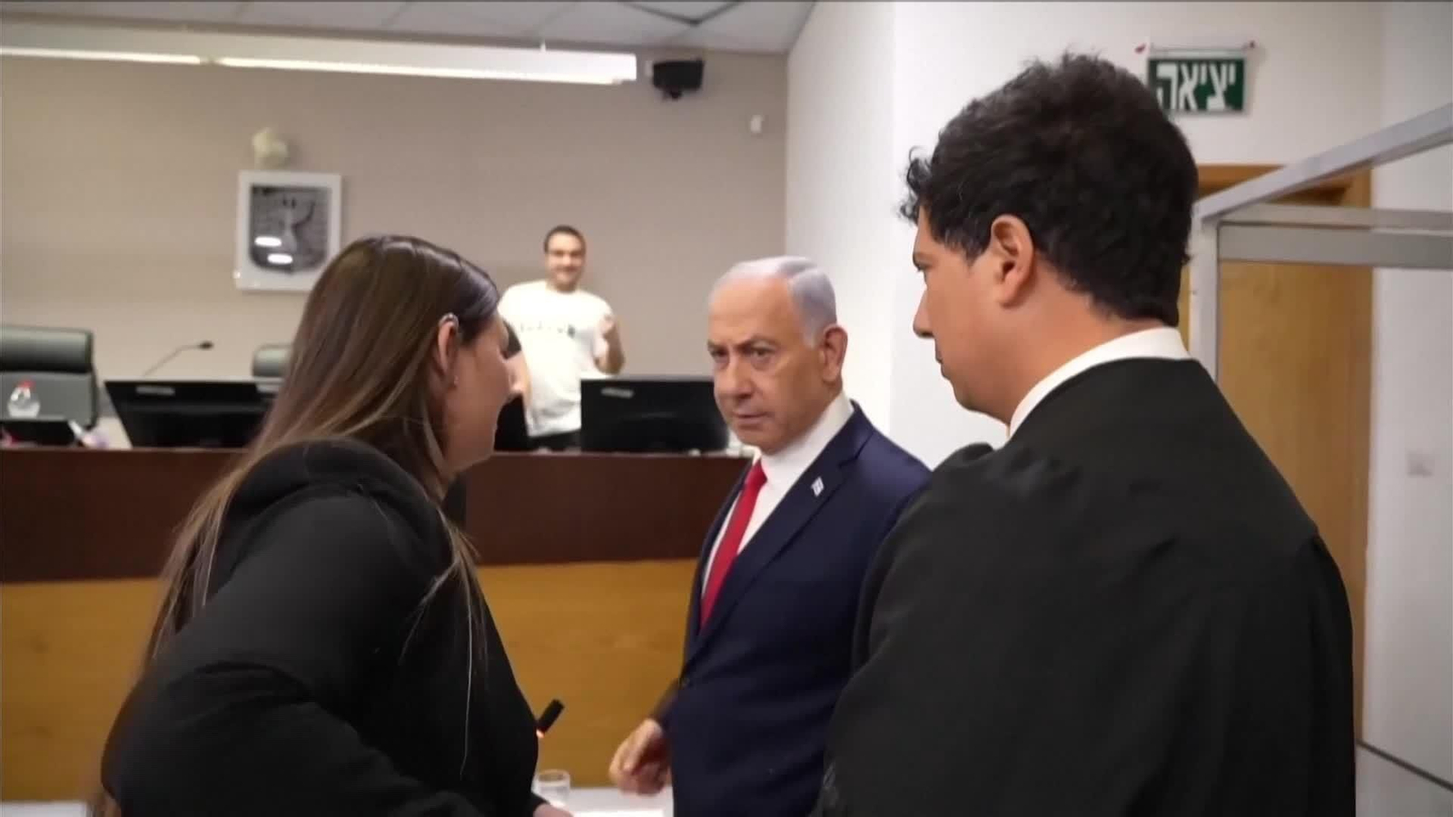 va netanyahu llega al juzgado va netanyahu llega al juzgado