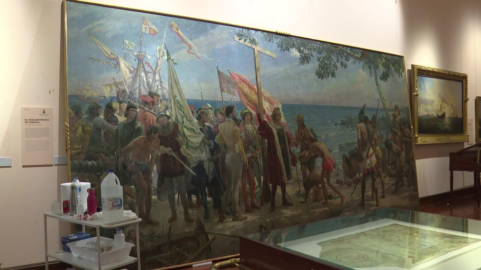 L034-MADRID CUADRO VANDALIZADO MUSEO NAVAL