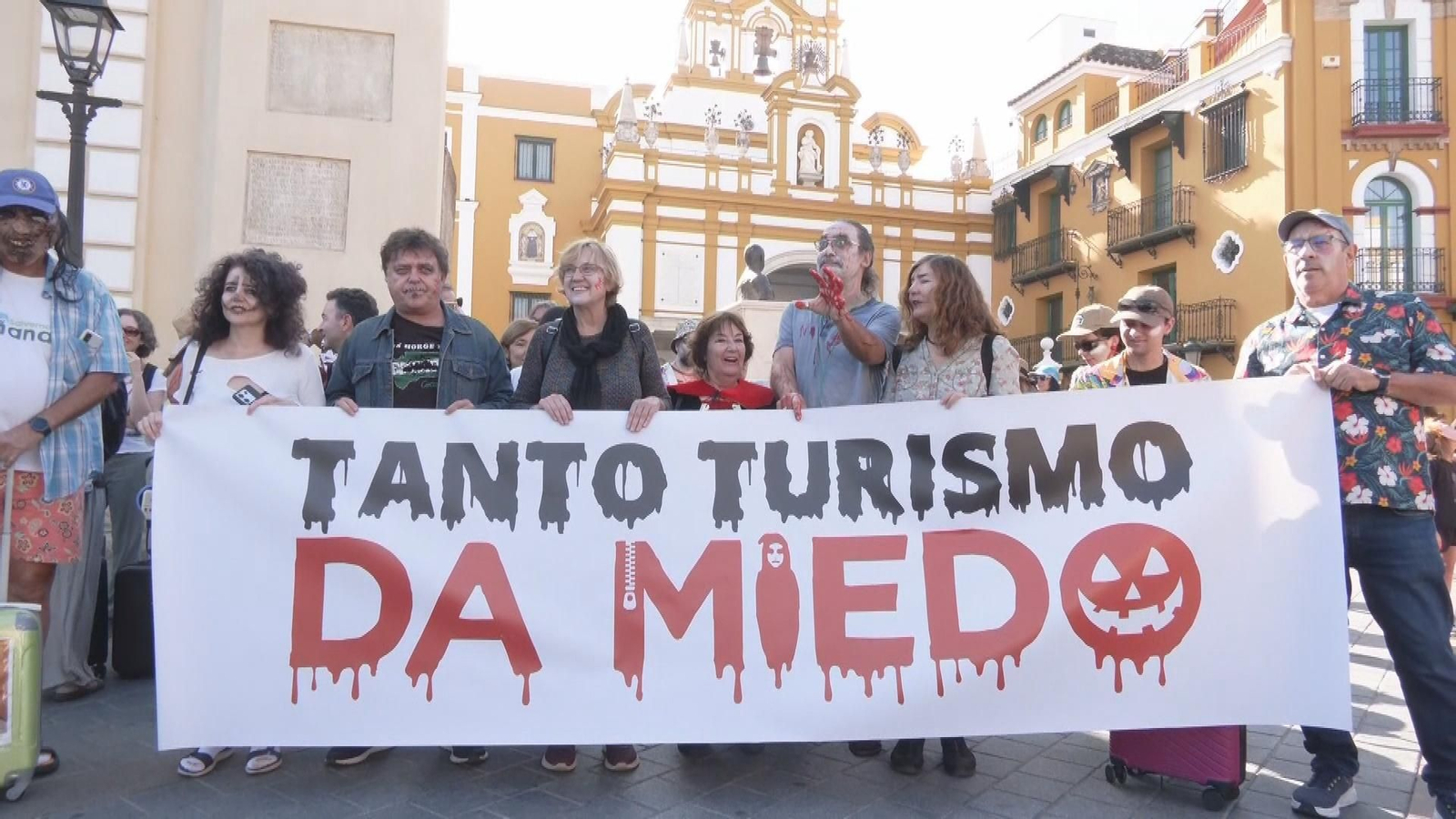 Protesta turismo en Sevilla