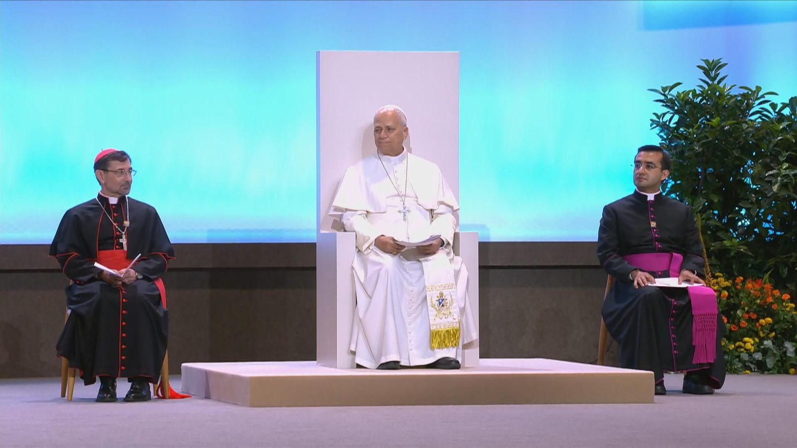 Papa en IFEMA con voluntarios