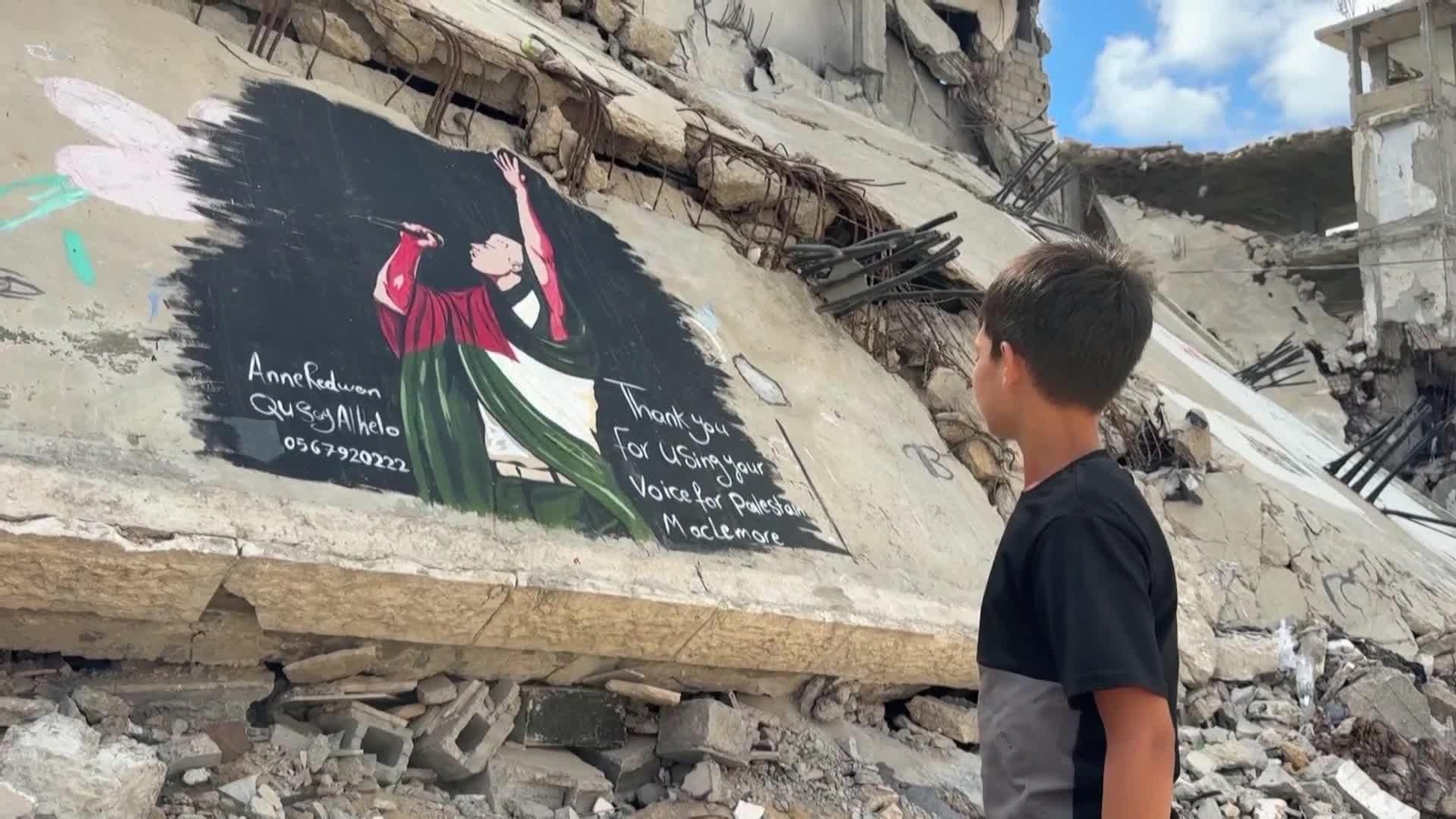 va gaza mural del rapero maklemore de ed sheeran