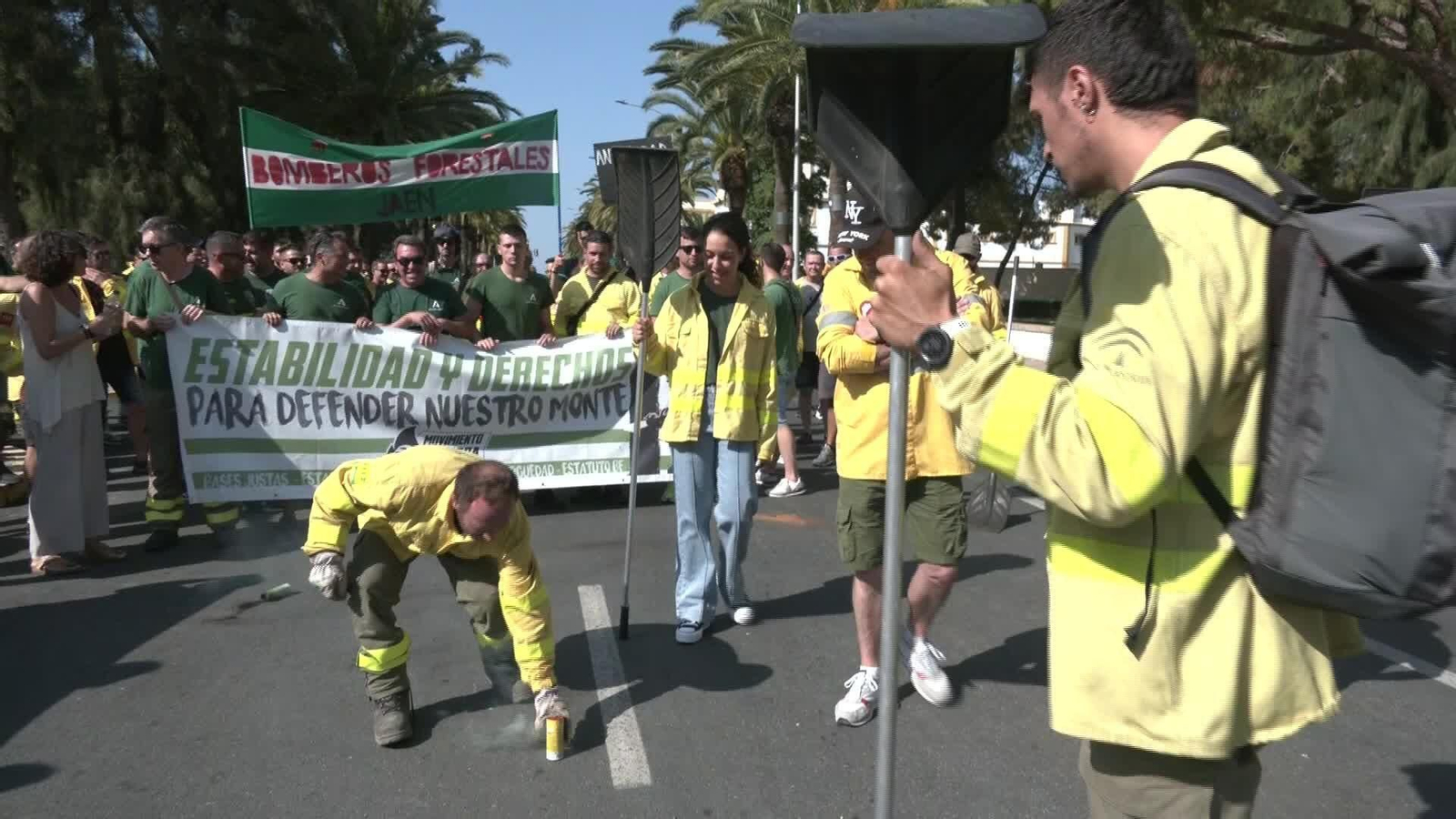 X042-HUELVA PROTESTA BOMBEROS FORESTALES