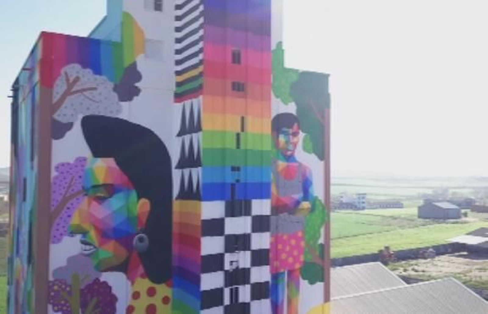 Okuda lleva su arte urbano a Ciudad Real para dar una nueva y colorida vida a diez silos de la provincia Okuda lleva su arte urbano a Ciudad Real para dar una nueva y colorida vida a diez silos de la provincia