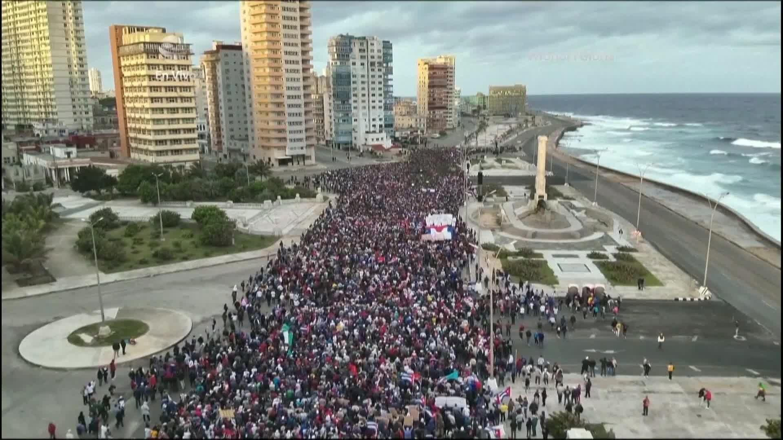 V047-CUBA MANIFESTACION POR LOS MUERTOS EN CARACAS