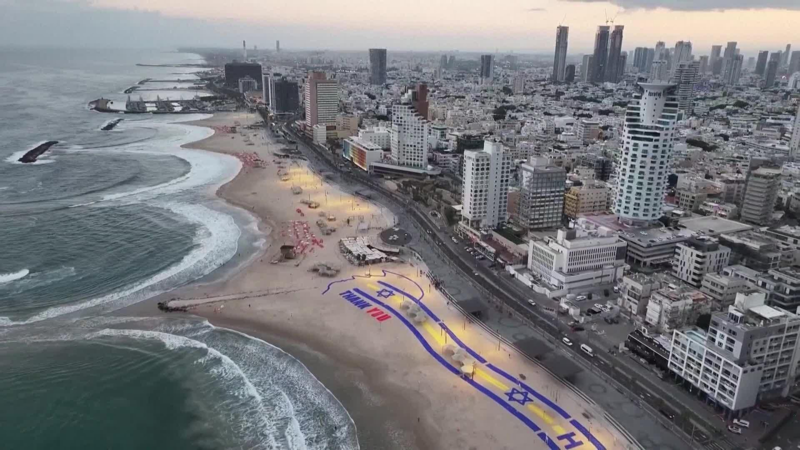 L008-ISRAEL PANCARTA GIGANTE DE BIENVENIDA REHENES