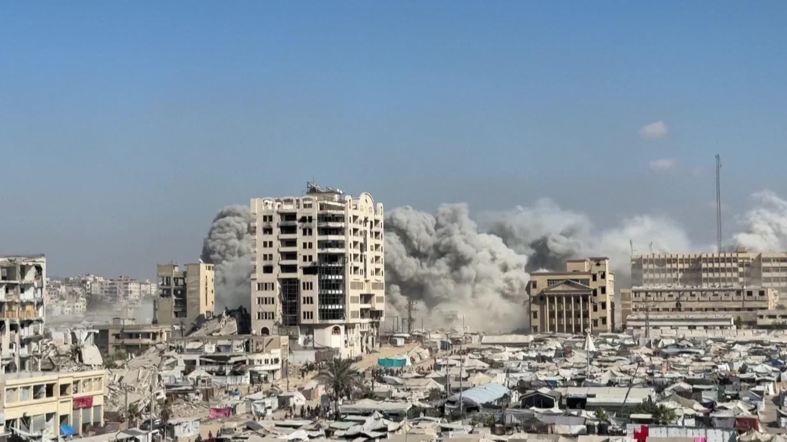 va gaza israel sigue bombardeando edicios de viviendas en ciudad de gaza