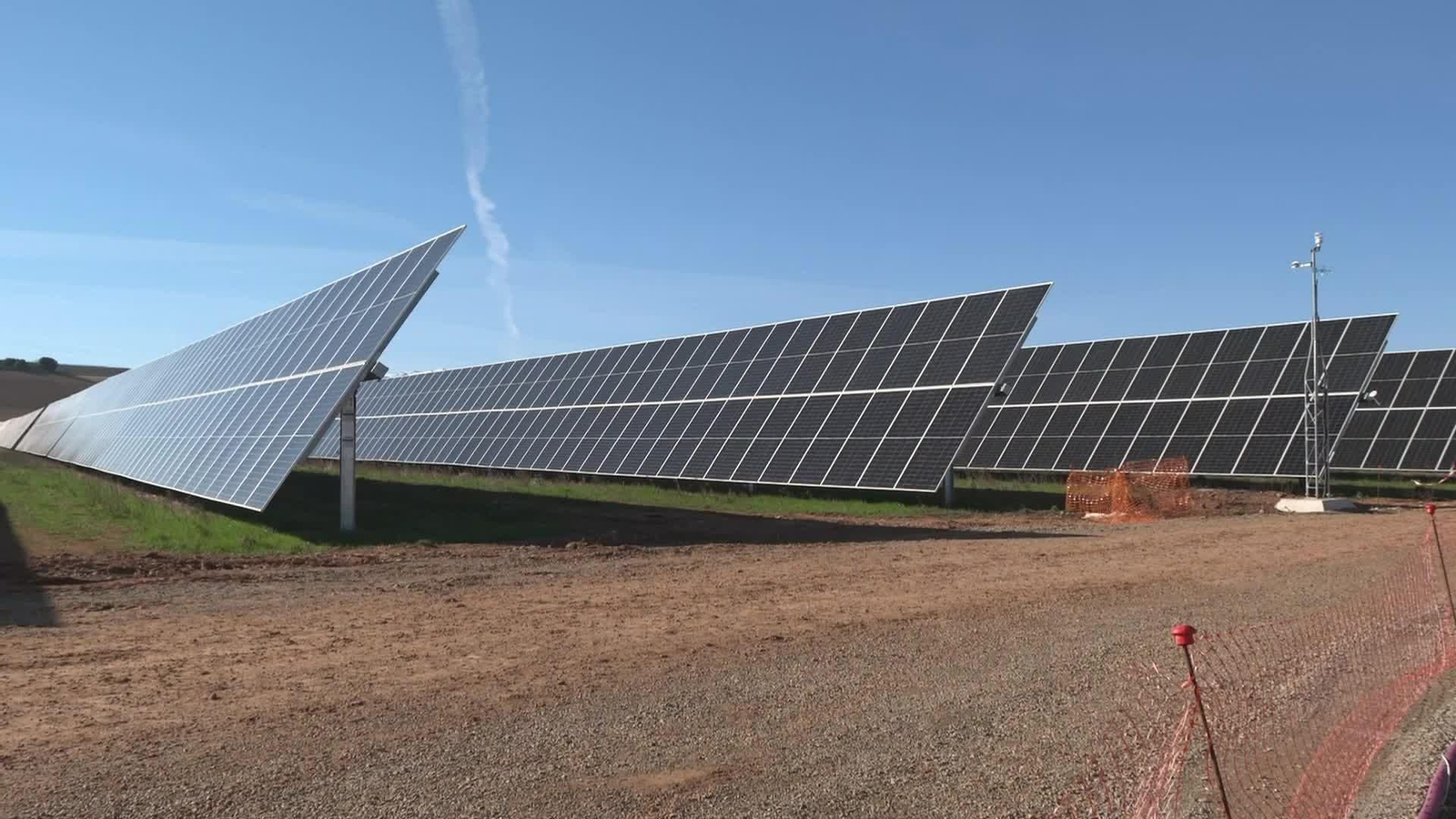 L046-LA RIOJA OVEJAS PASEAN JUNTO A PLACAS FOTOVOLTAICAS