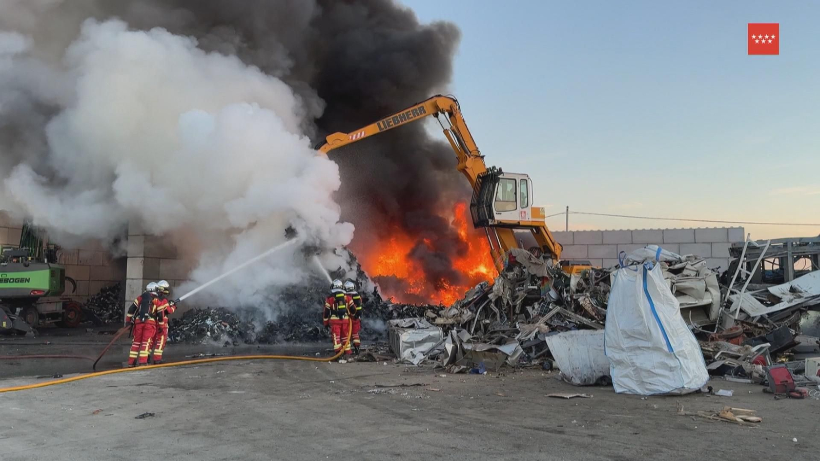 Incendio en planta de reciclaje en la Comunidad de Madrid