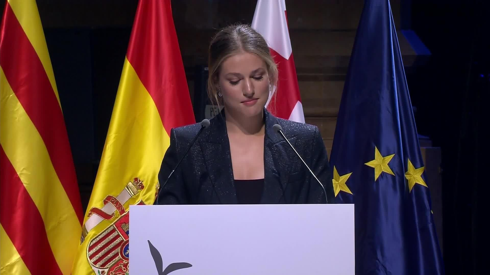 X080-BARCELONA DISCURSO LEONOR EN PRINCESA DE GIRONA
