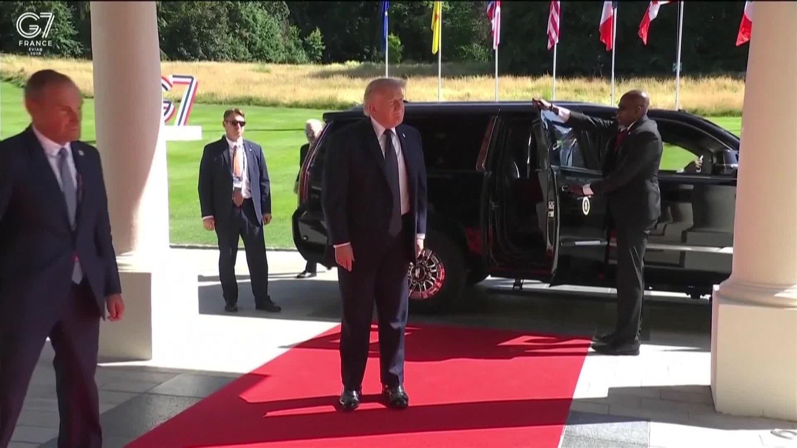 va francia trump llega a la cumbre del g7 en evian