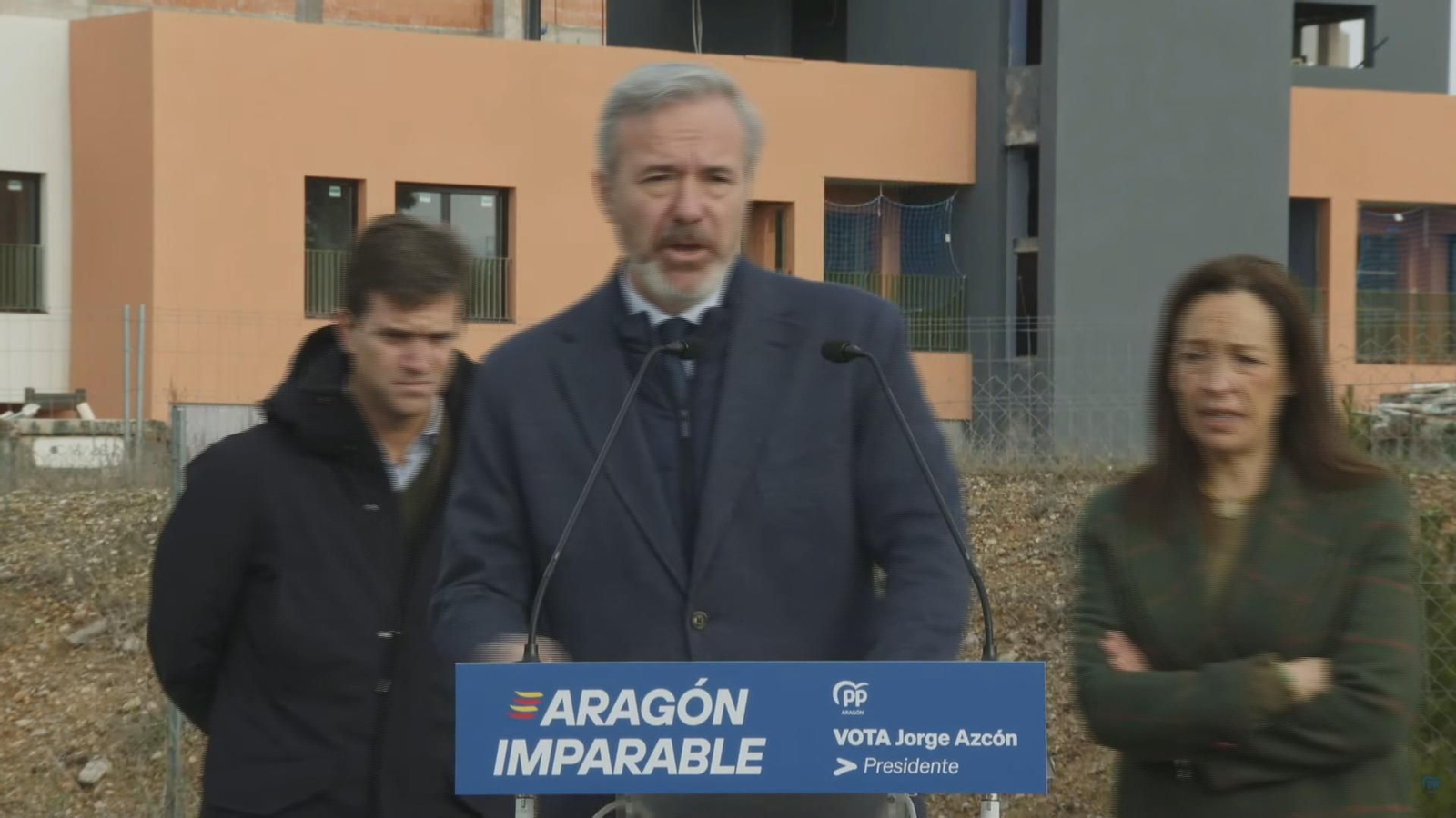 Jorge Azcón, candidato del PP, en un acto de su partido