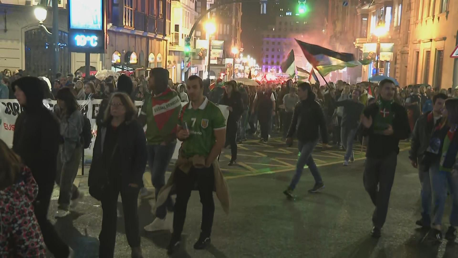 Manifestación en Bilbao de la plataforma Palestinarekin Elkartasuna