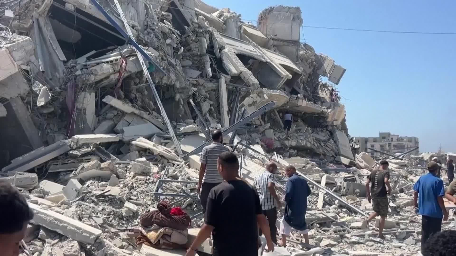 va gaza bombardeo israelí edificio alto ciudad de gaza