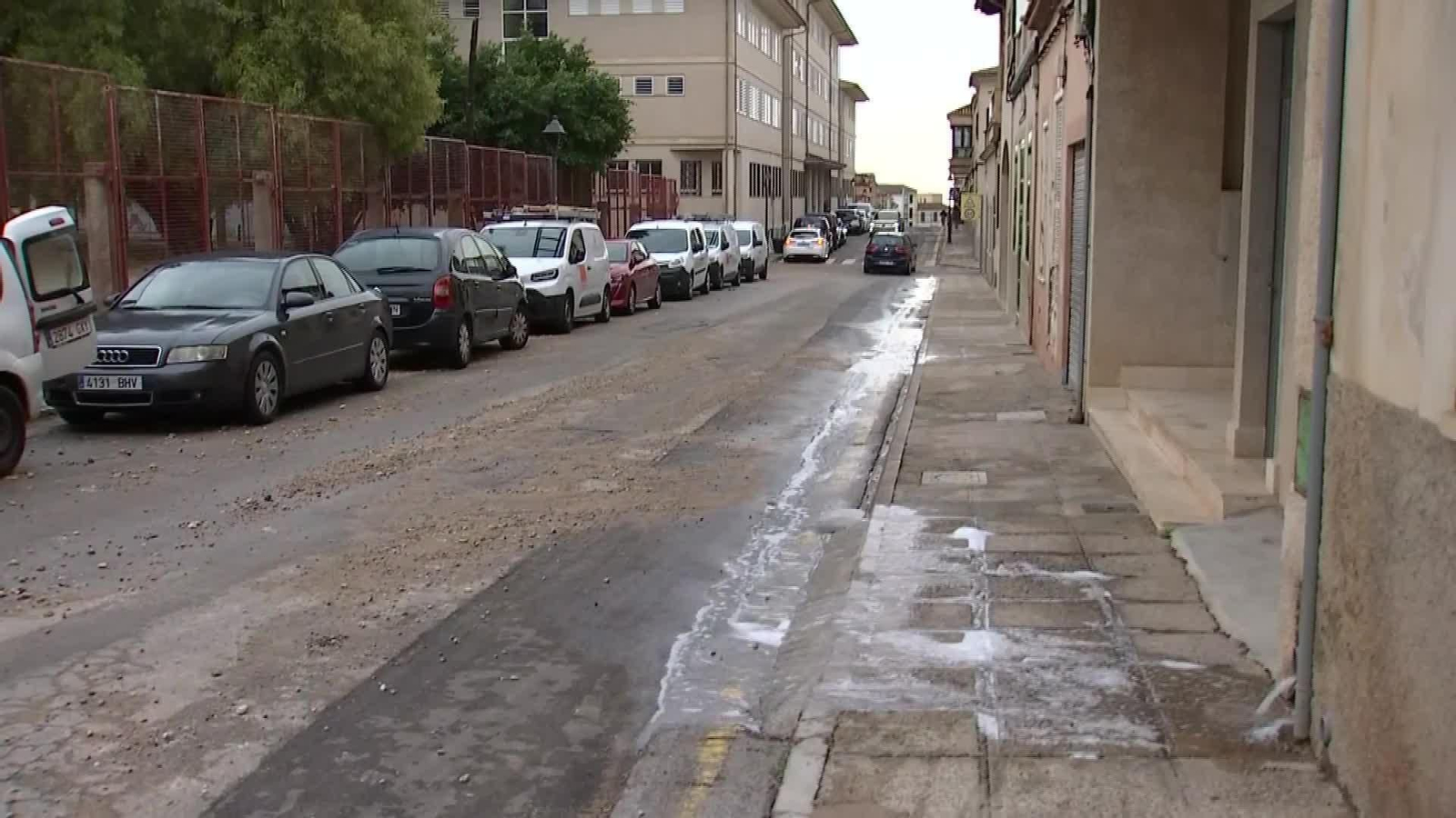 X092-MALLORCA DESTROZOS UNIVERSIDAD Y PUENTE INUNDADO