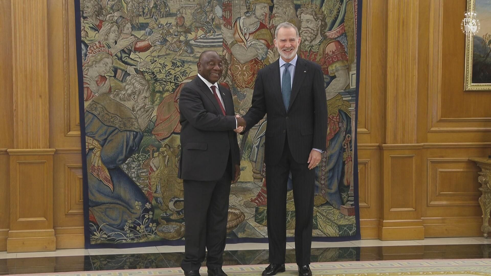 V076-MADRID EL REY CON EL PRESIDENTE DE SUDAFRICA