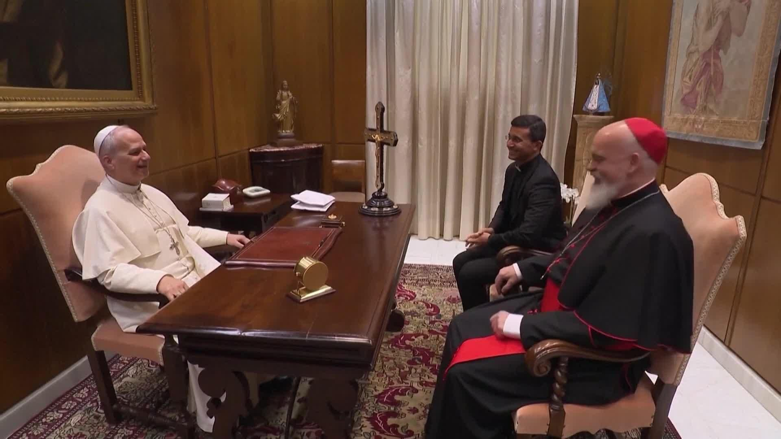 va papa leo con arzobispo teheran