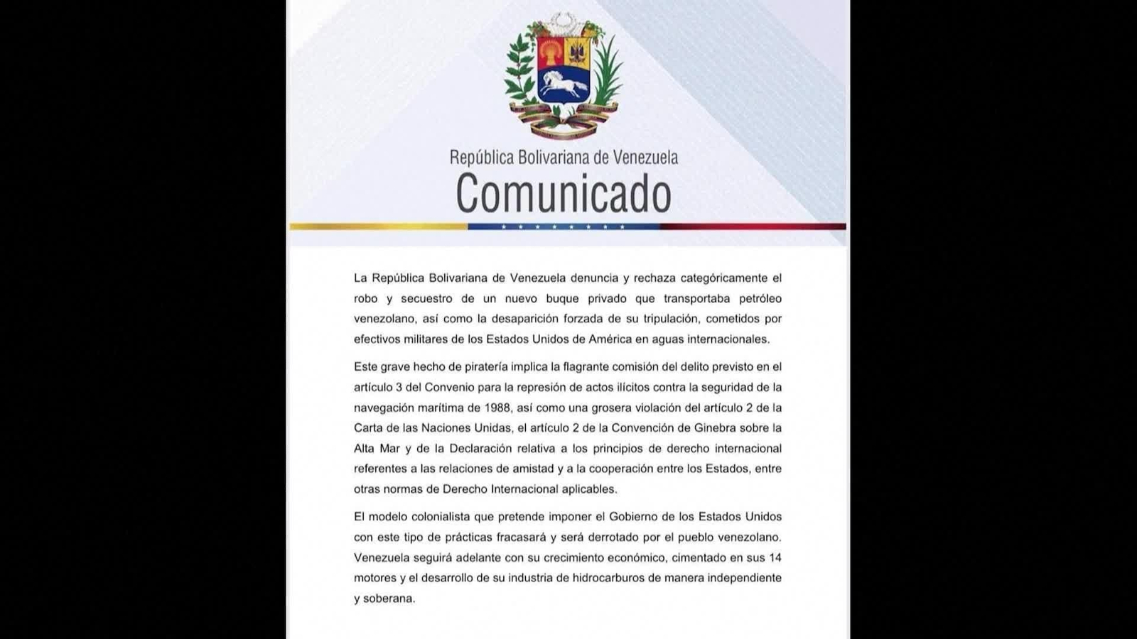 D004-VENEZUELA COMUNICADO PETROLERO