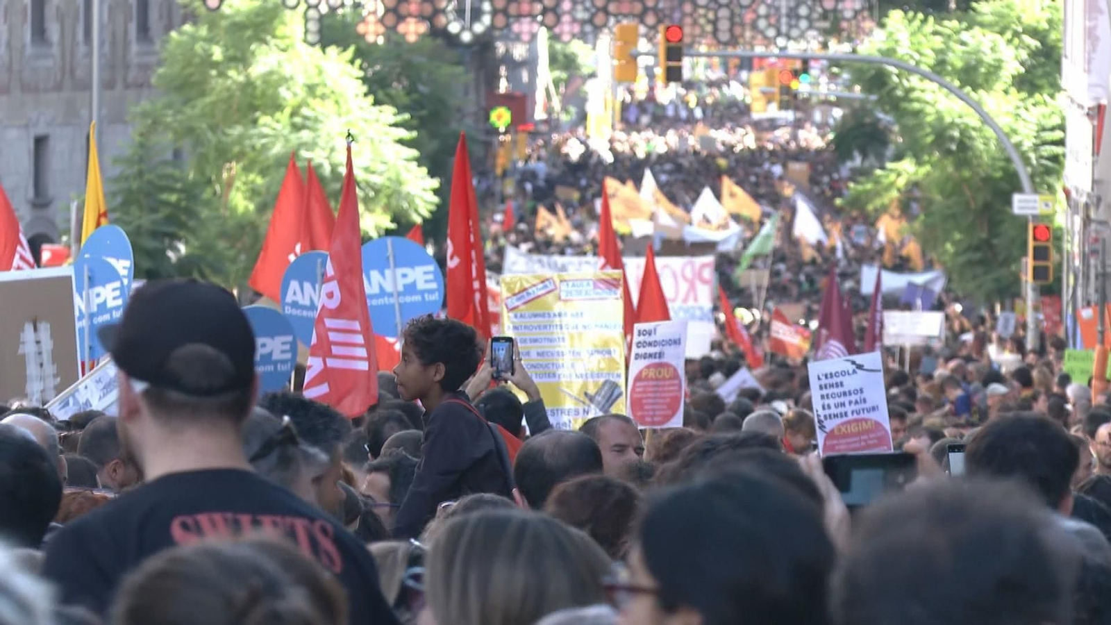 Protesta profeores en Barcelona