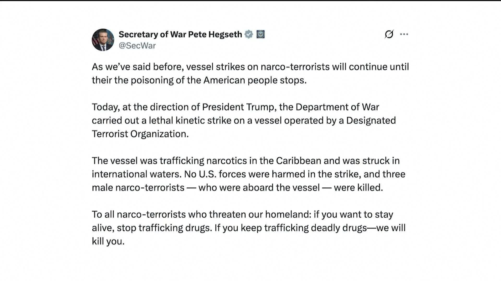 V008-CARIBE ATAQUE LANCHA TRUMP