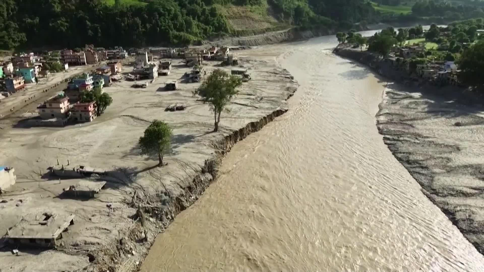 va nepal imagenes dron destruccion riada