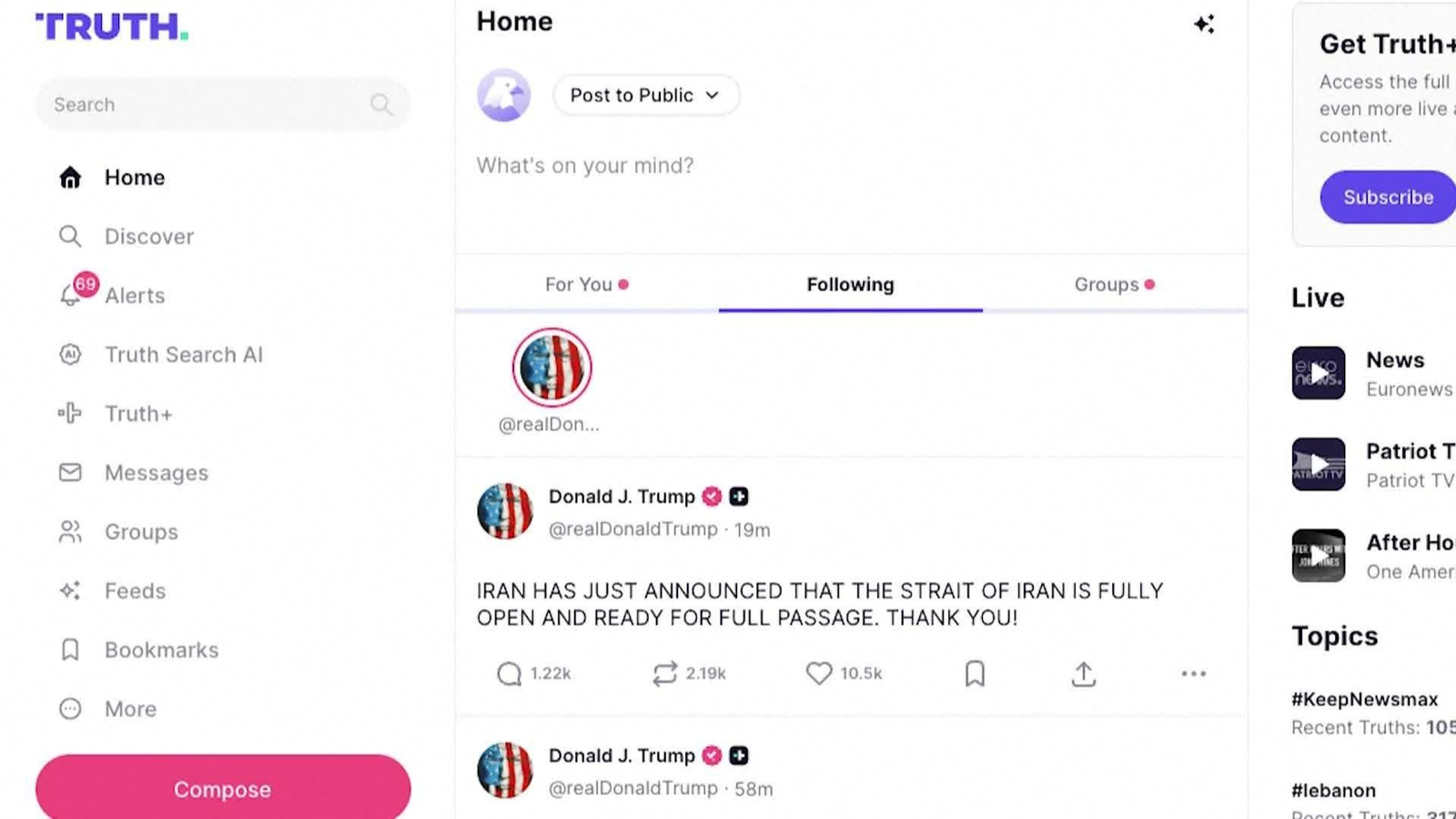 V063-EEUU TRUMP SOBRE APERTURA ESTRECHO DE ORMUZ