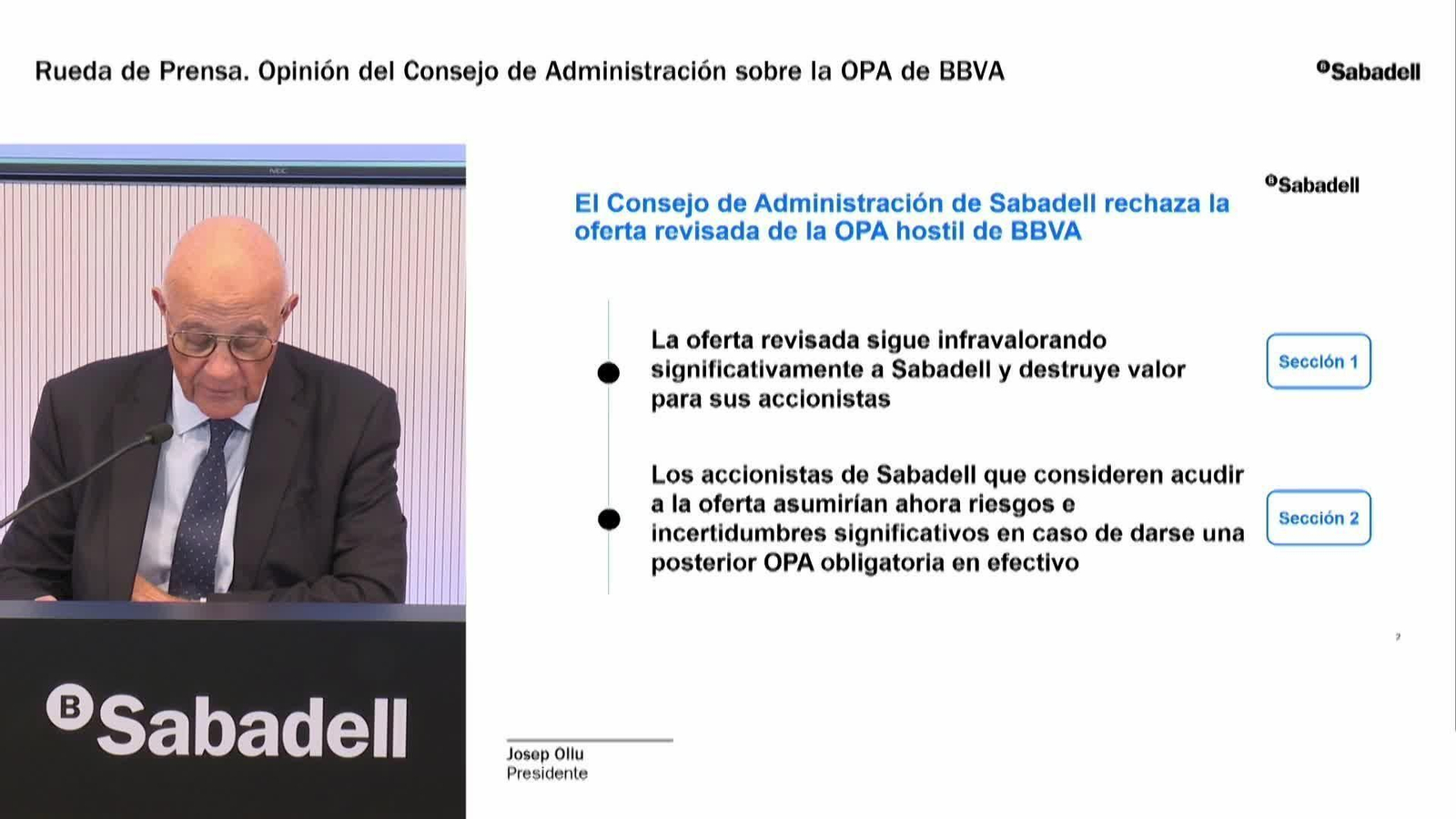 va sabadell rechaza opa bbva