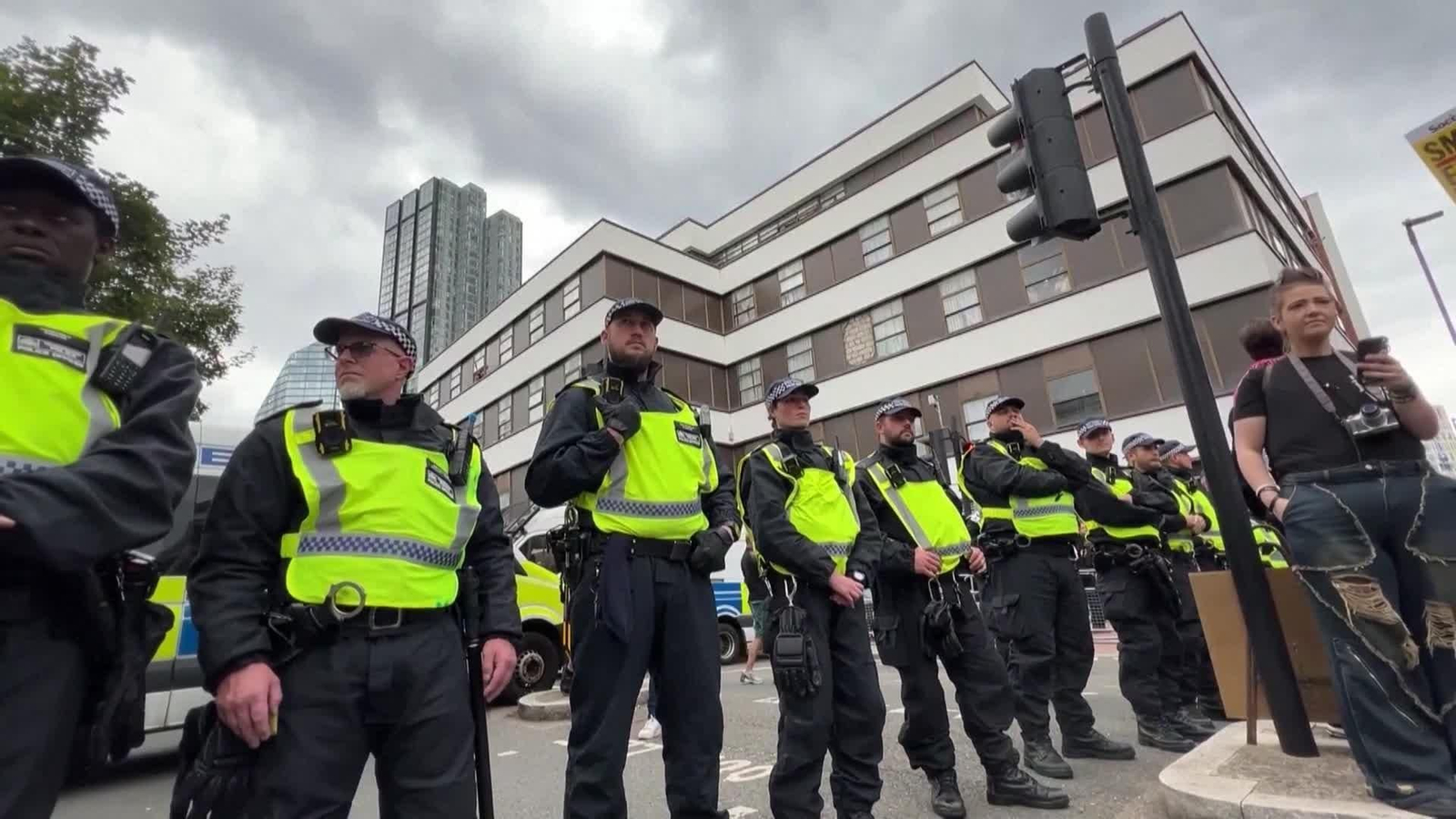 va protestas en Manchester
