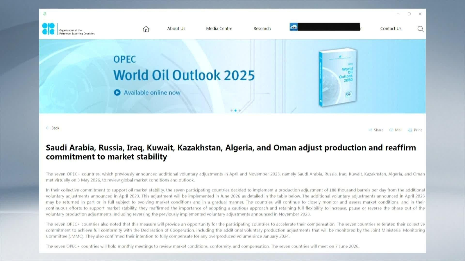 D030-VARIOS OPEC ANUNCIA SUBIDA PRODUCCION PETROLEO