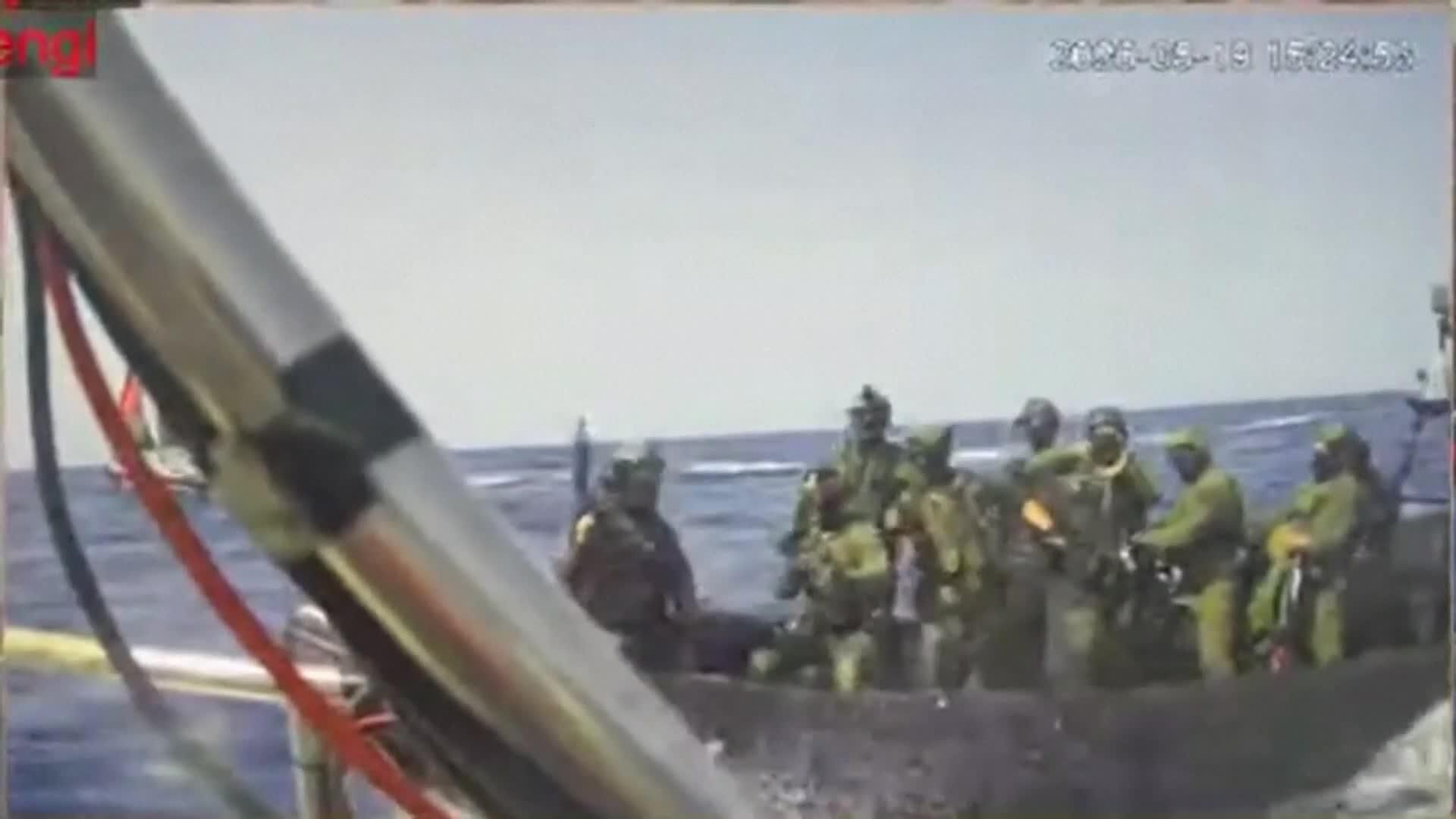 M060-ISRAEL TROPAS ISRAELIES DISPARAN BARCO FLOTILLA