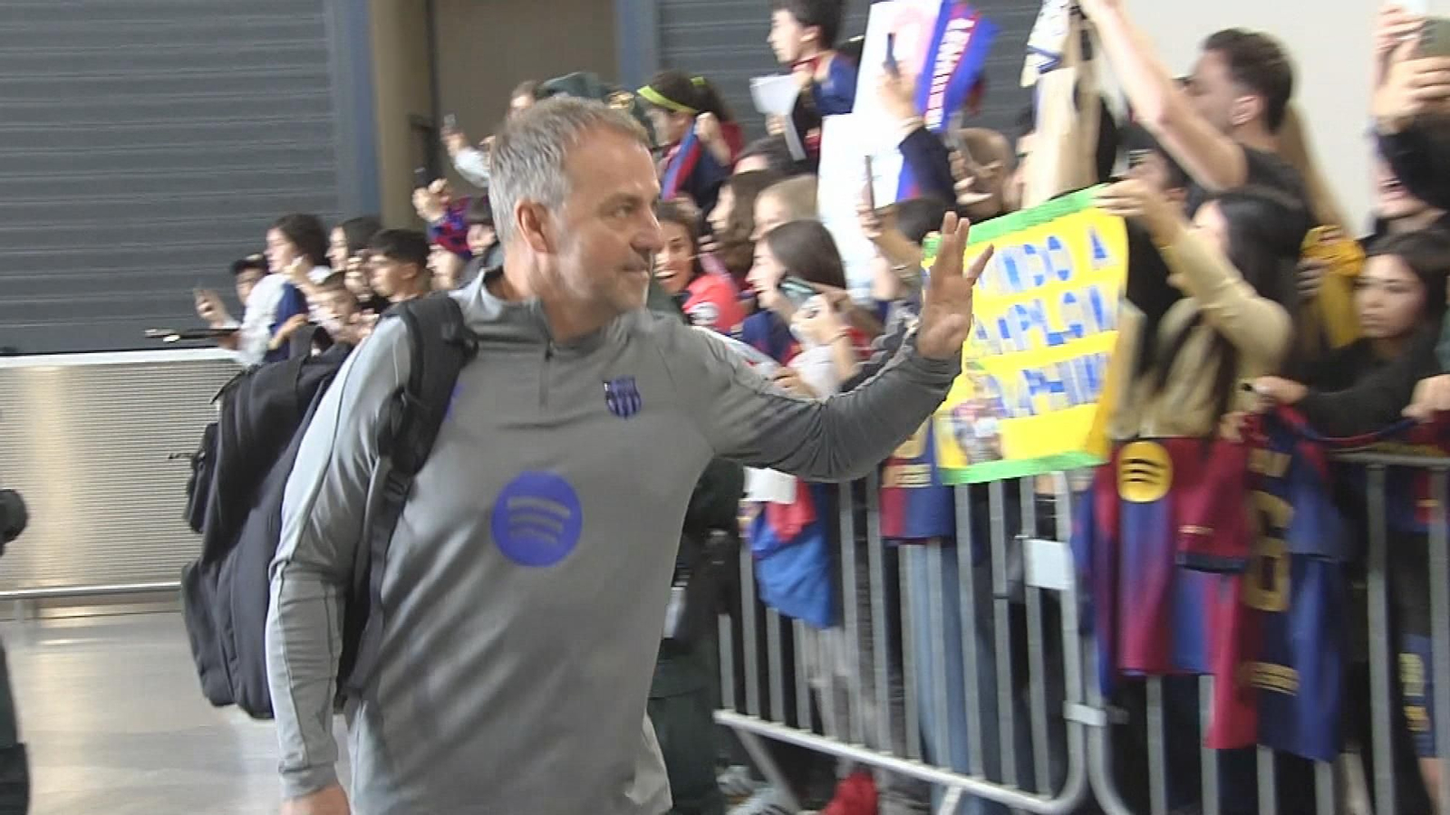 Llegada del FC Barcelona a Pamplona