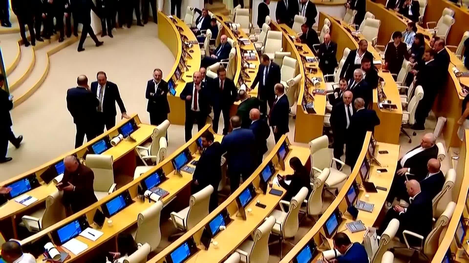 va bronca en el parlamento georgiano