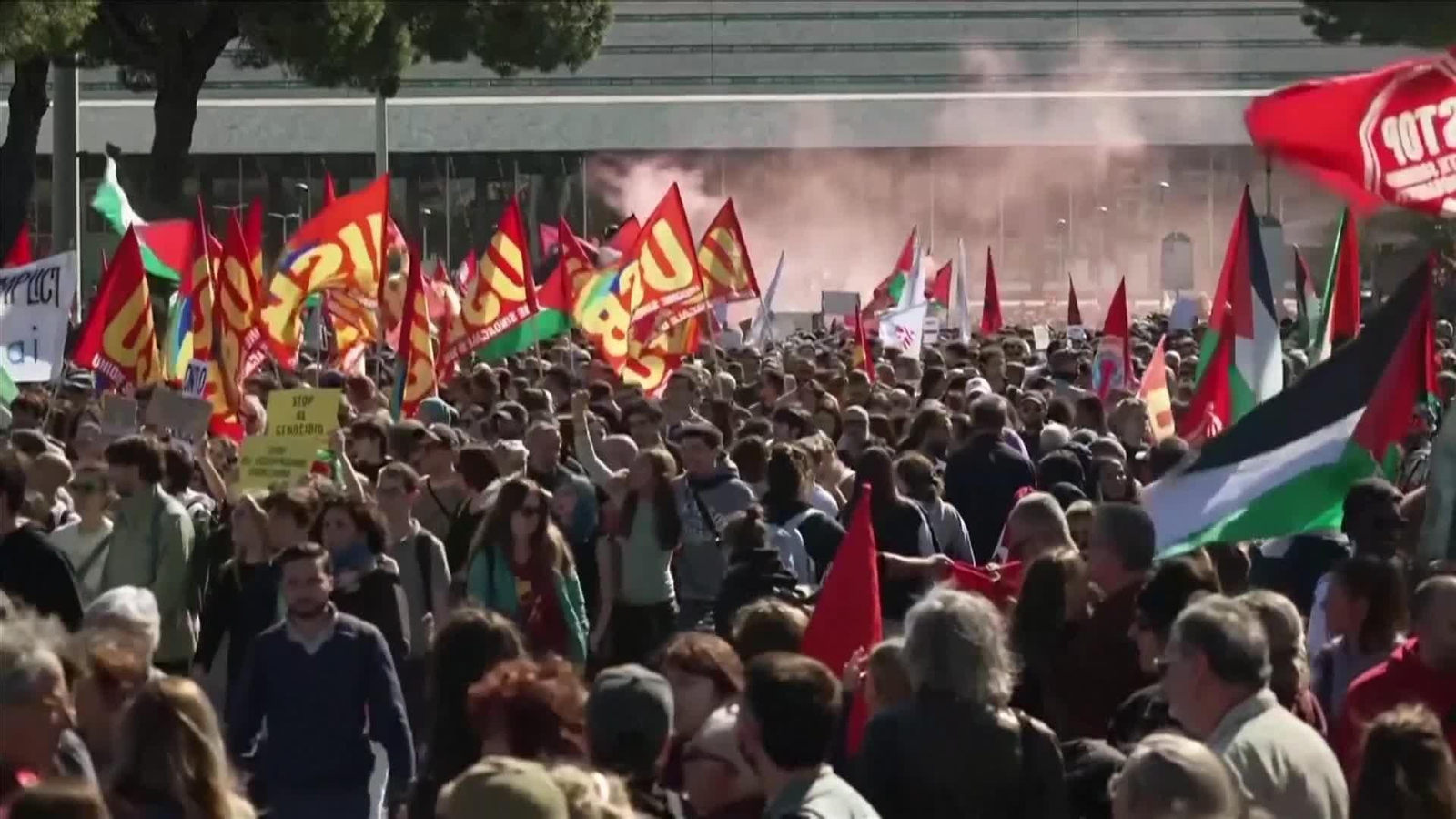 va huelga gaza en roma