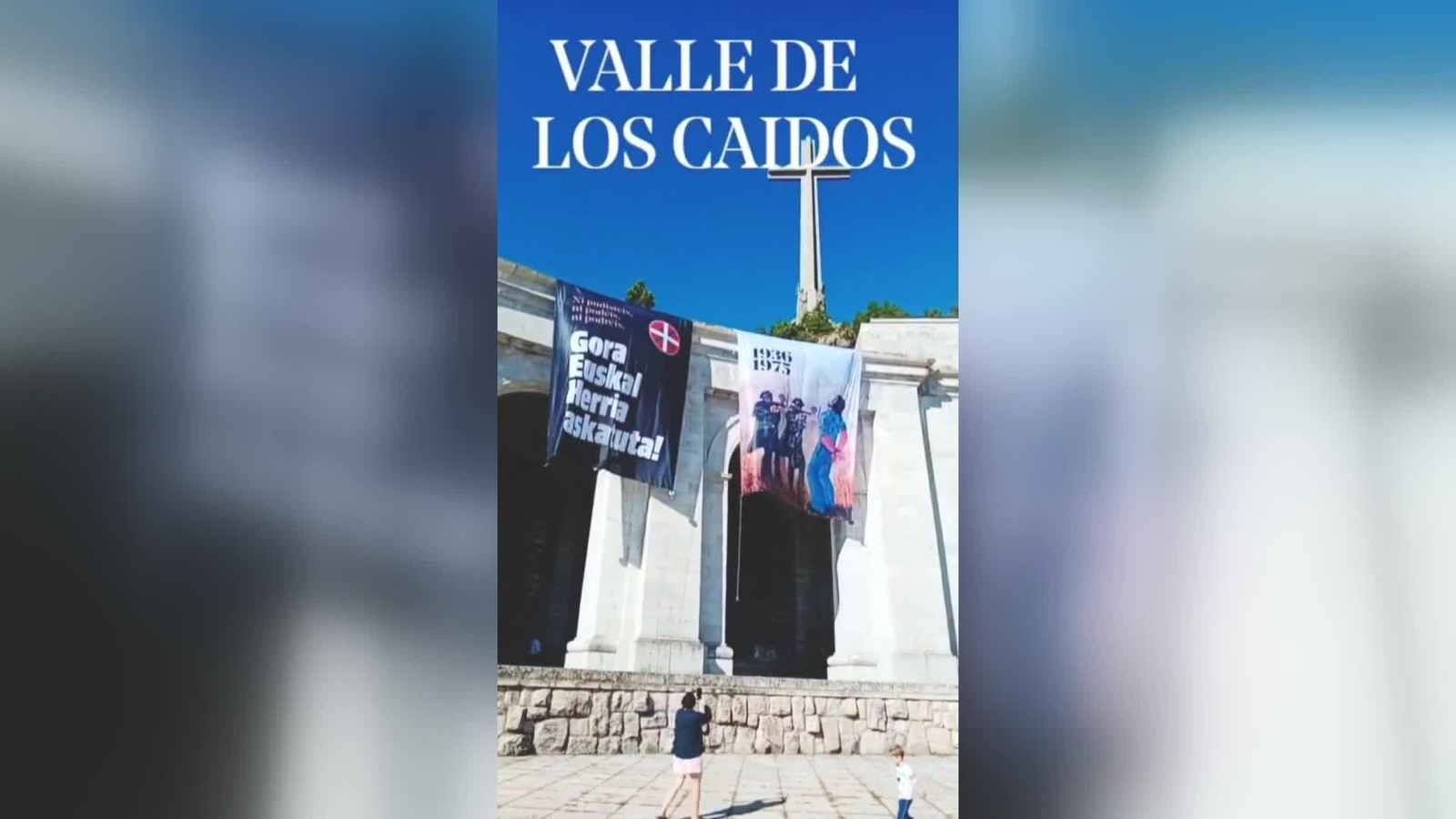 J043-MADRID SORTU DESPLIEGA PANCARTA CUELGAMUROS