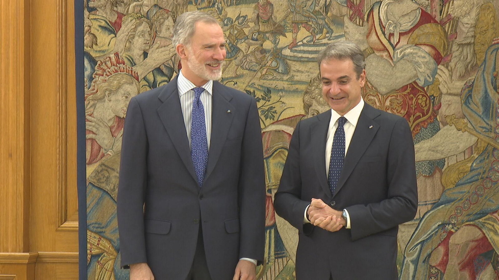 L057-MADRID REY RECIBE A PRIMER MINISTRO GRECIA