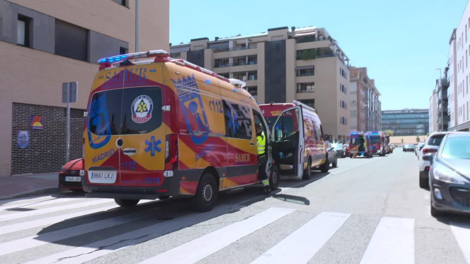 M050-MADRID EXPLOSION COCHE ELECTRICO GARAJE