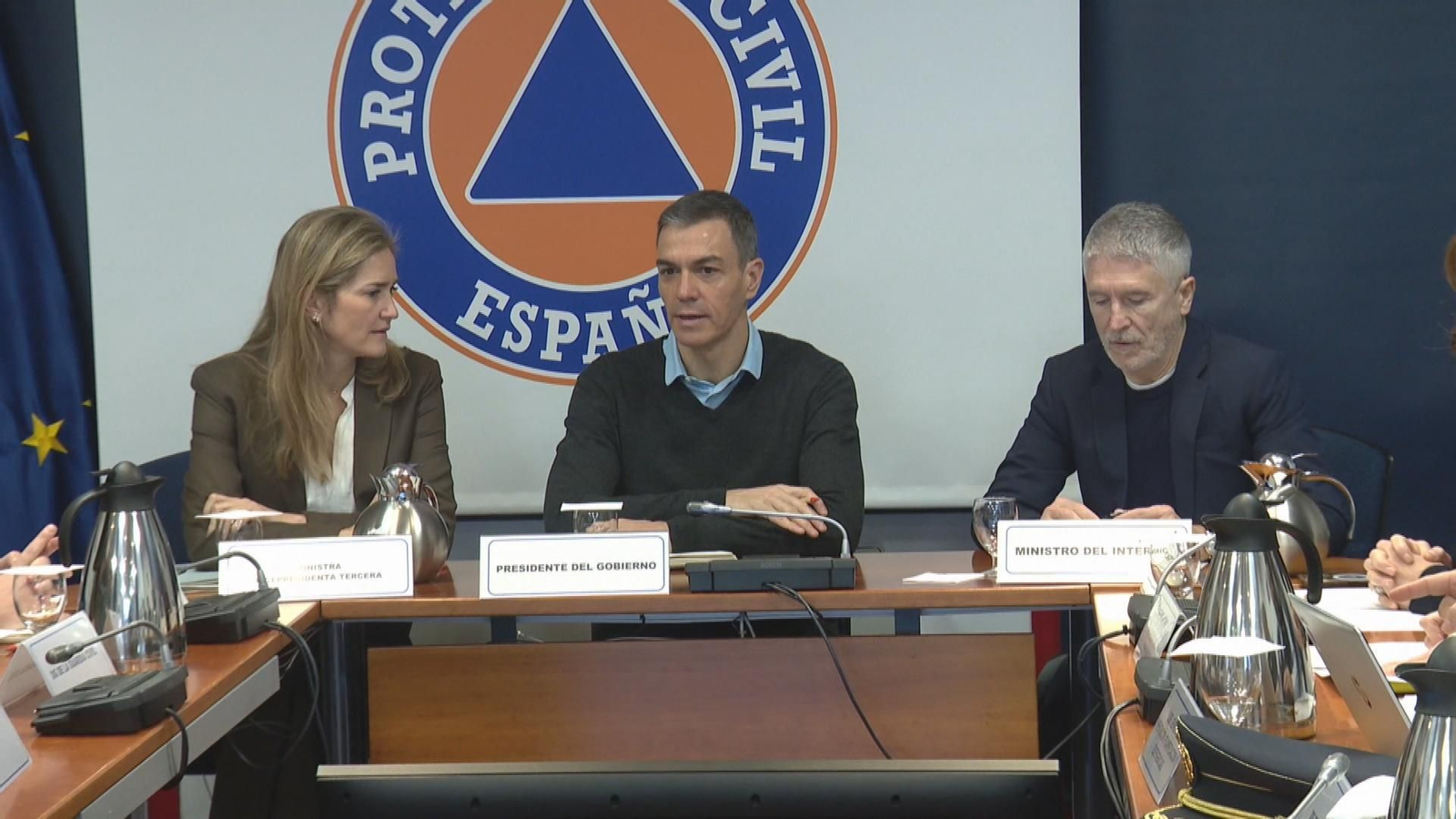 Sánchez preside la reunión de la Unidad de Valoración de Riesgos que sigue la evolución de las borrascas ‘Leonardo’ y ‘Marta’